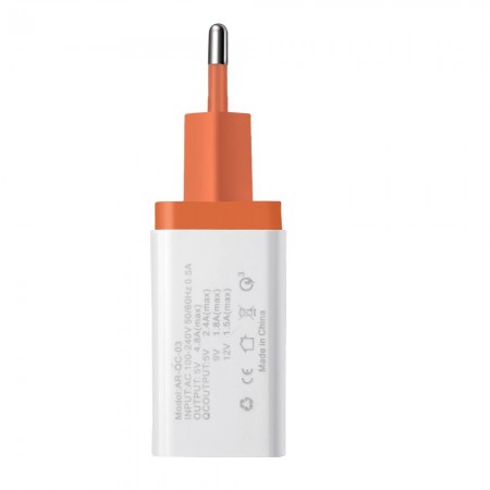 AR-QC-03 3 portowy adapter do szybkiego ładowania USB 18 W.